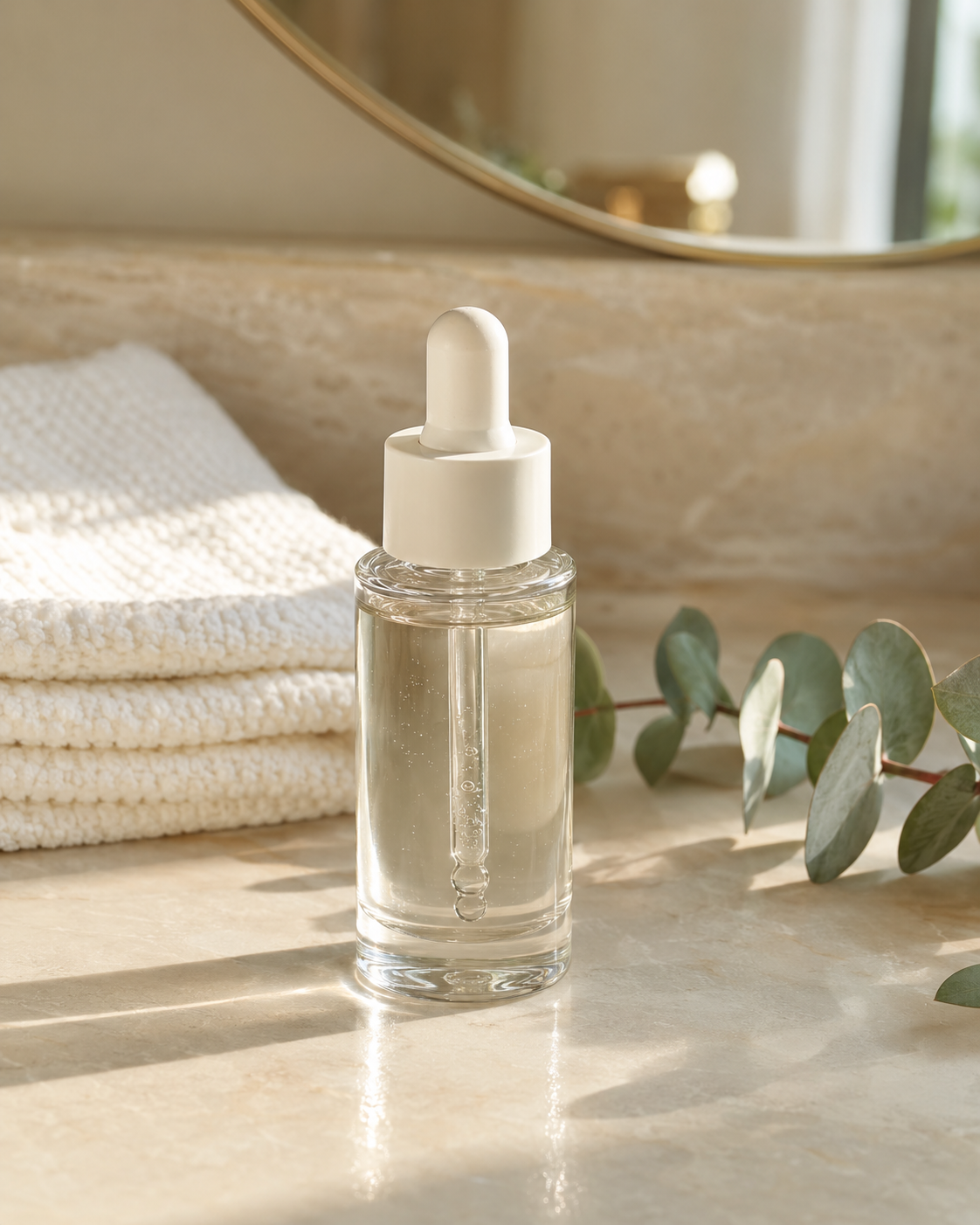 Unbranded skincare product styled for a UGC video
